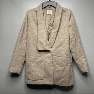 Original Longe Blazer Coat Jacket Khaki Beige Small